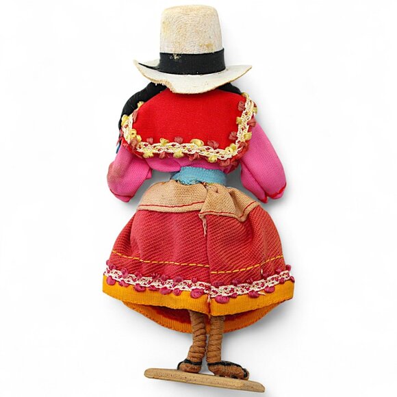 Vintage Handmade Peruvian Cloth Doll With Traditional Attire - Picture 2 of 8